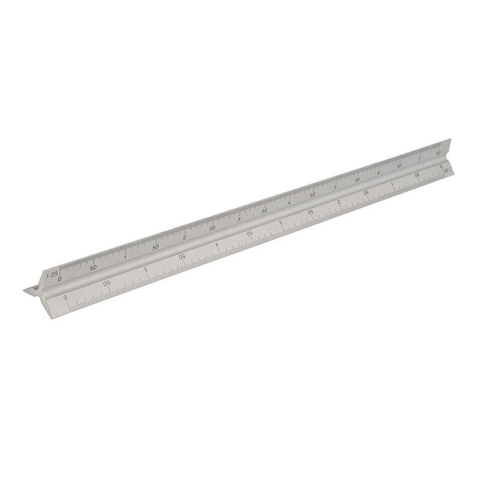 30cm/12" Triangular Aluminium Tri Scale Metal Ruler Architects Engineers Rule UK