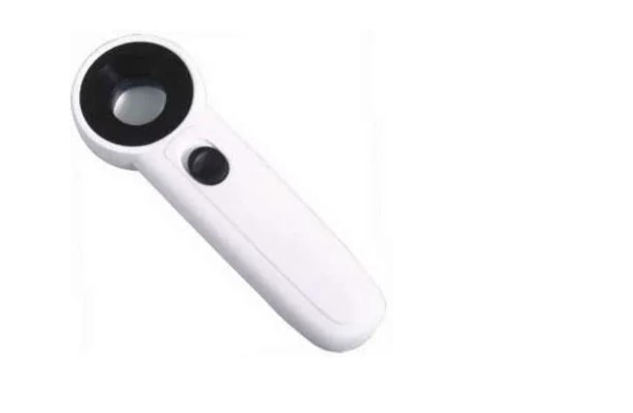 40X Illuminated Hand Magnifier, Easy Grip, 21mm Diameter