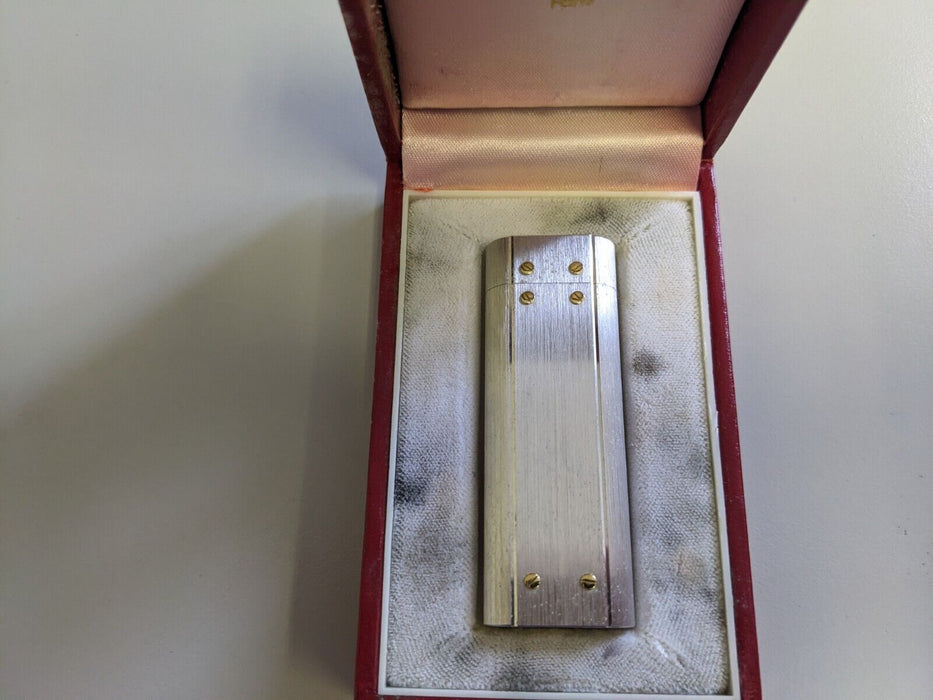 Accendrio Must by Cartier Santos Pentagon Collection Silver Gold Lighter