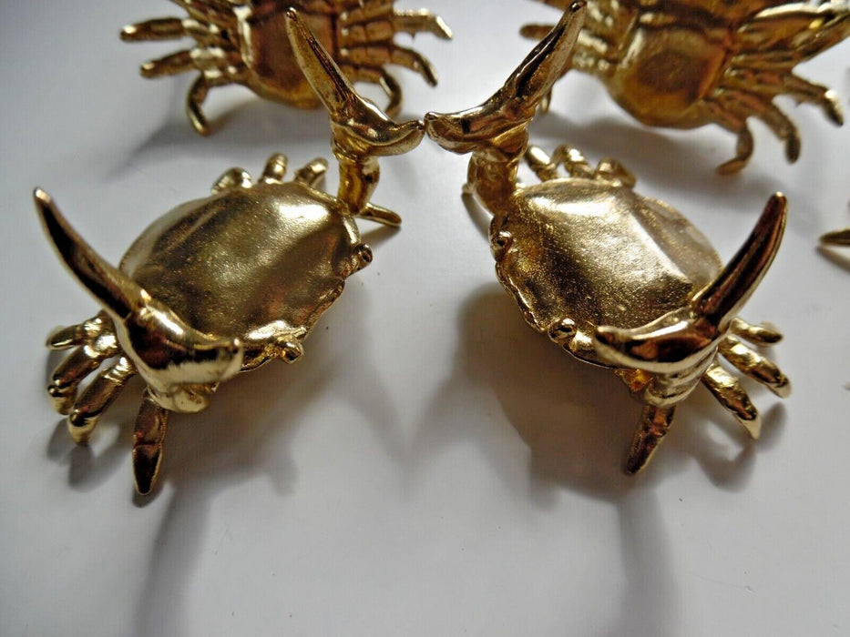 1.5" brass mudcrabs collection, Ornaments in gold colour 10 pcs