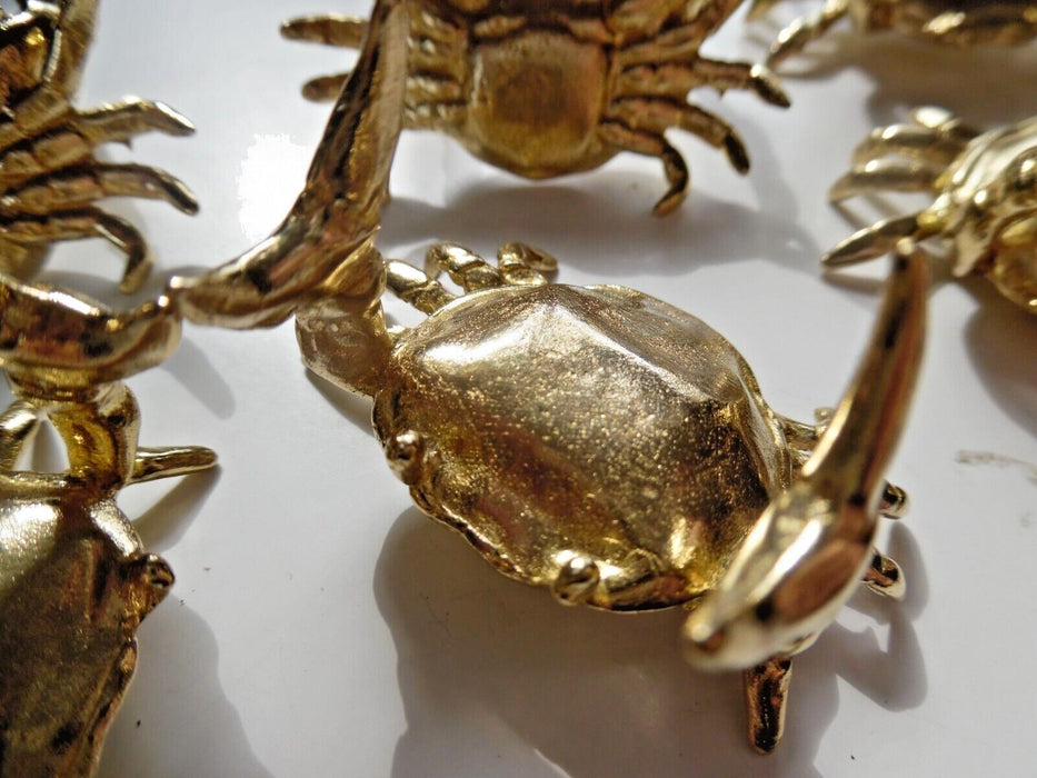 1.5" brass mudcrabs collection, Ornaments in gold colour 10 pcs