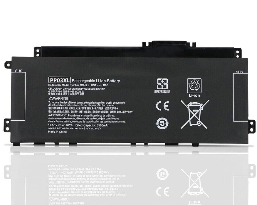 Laptop battery for HP Pavilion x360 13-BB 14-DV 14-DW 14M-DW PP03XL PPO3XL