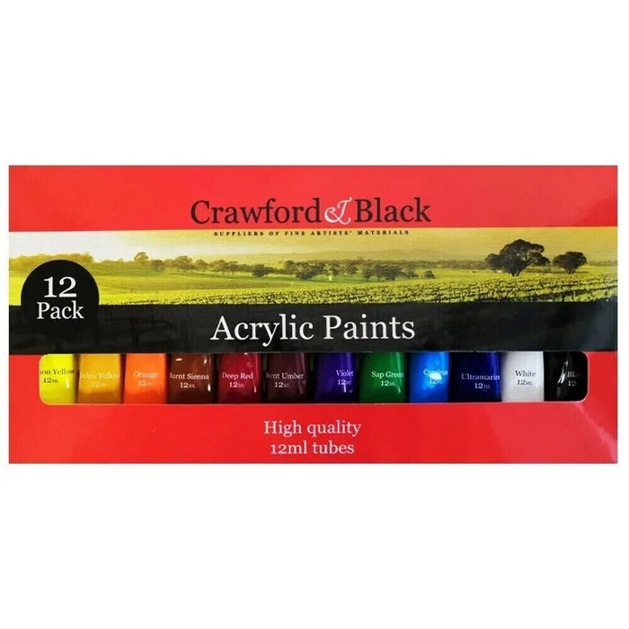 Acrylic Colour Paint: Pack of 12, Art & Craft, Brand New, 12ml Tubes BNIB