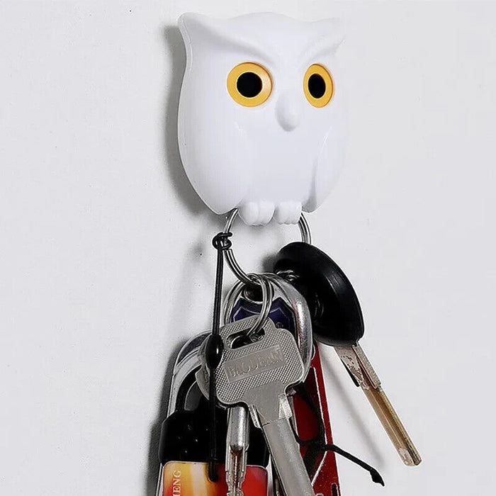 1PCS Wall Key Hook Holder Hanging Night Owl Magnetic Keep Keychains