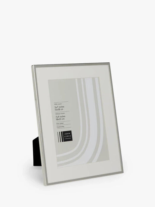 John Lewis Daya Photo Frame & Mount, 4 x 6" (10 x 15cm) Silver Plated