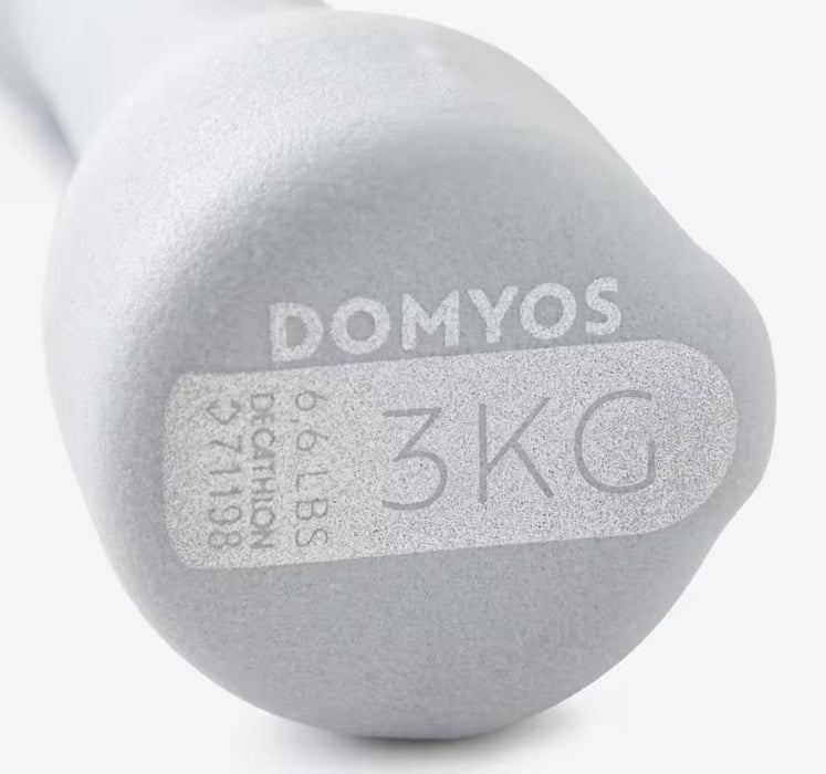 DOMYOS Fitness Dumbbells Easy Set of 2 x 3 kg - Grey