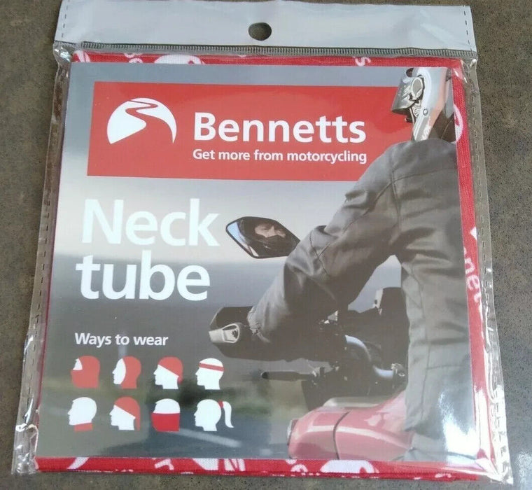 Motorcycle, Bike, Cycle. Neck Warmer tube with Bennetts Logo. 8 Ways to wear.