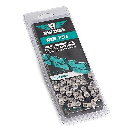 Air Bike - 6 7 8 Bicycle Speed Chain, 116 Links Silver Upgrade for Shimano IG51/