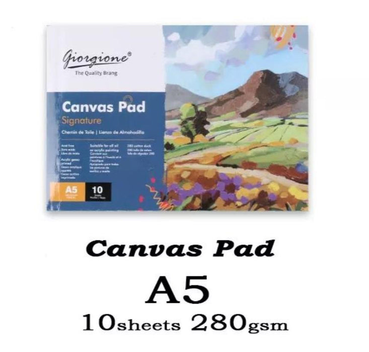 A5 Canvas Pad Drawing book Oil Acrylic Painting 10 sheets 280 cotton duck