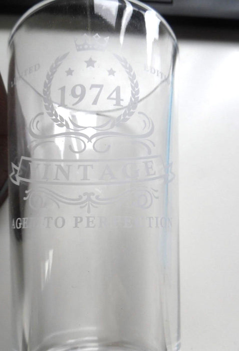 1974 aged to perfection gift glass in whisky barrell box