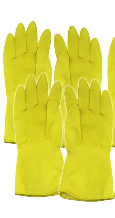 2 Pair Rubber Gloves Medium Household Long Sleeve Washing Up Kitchen Cleaning