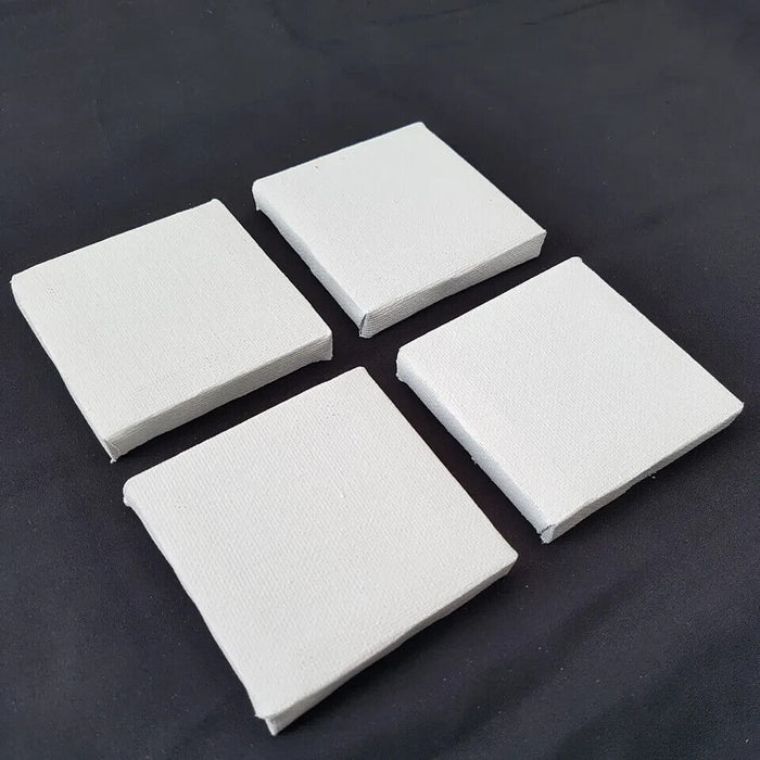 Mini Artist Canvases Small Framed Art Blank Board Plain Painting 7x7cm 4 pack