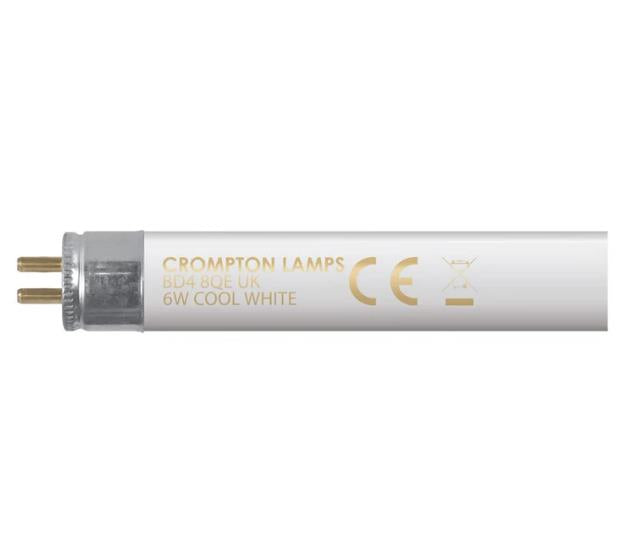 2 x Crompton T5 Halophosphate 9" 6W 4000K G5 Cool White