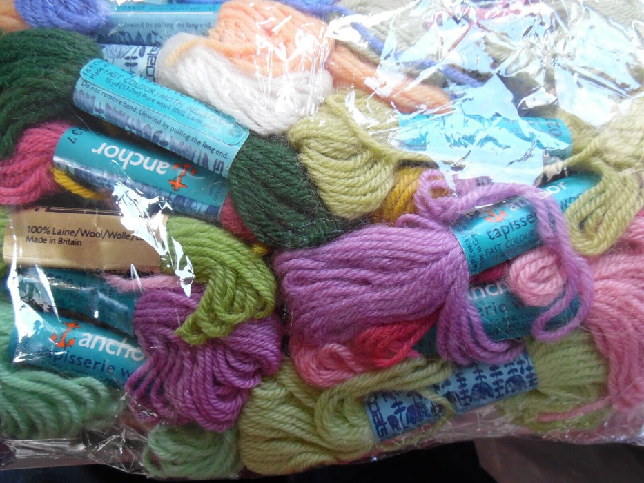 tapisserie wool bundle x 32 various colours 15 yards each