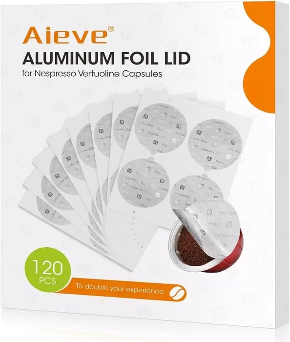 Aieve Aluminum Foil Seal Lids for Nespresso Vertuo Pods, Coffee Pod Foil Lids