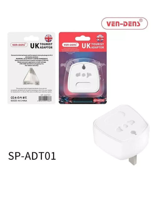 VEN-DENS SP-ADT01 UK TOURIST ADAPTOR ideal for visiting the uk plug