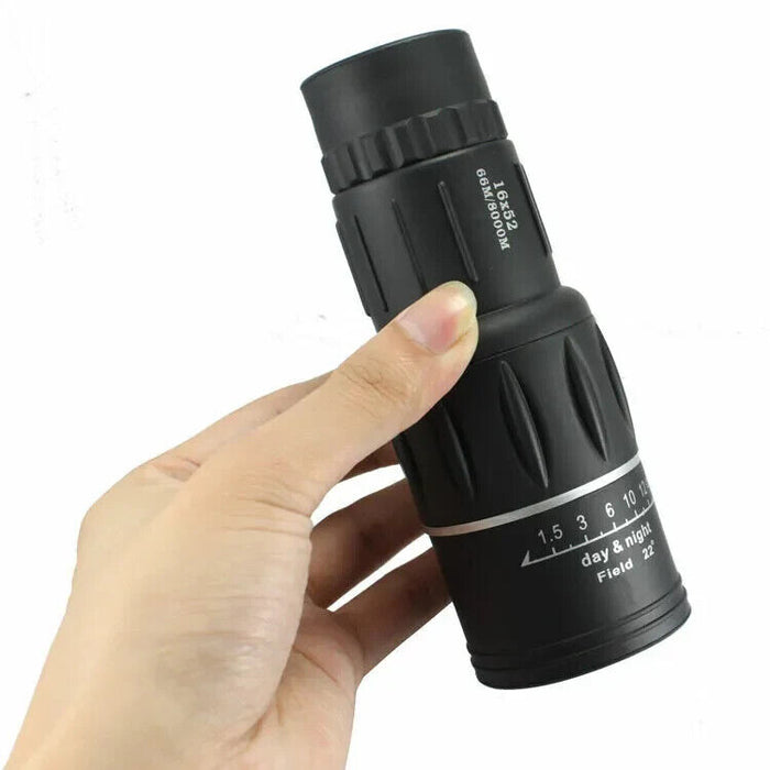 UK 16x52 Portable Optical Day & Night Vision Monocular Hunting Camping Telescope