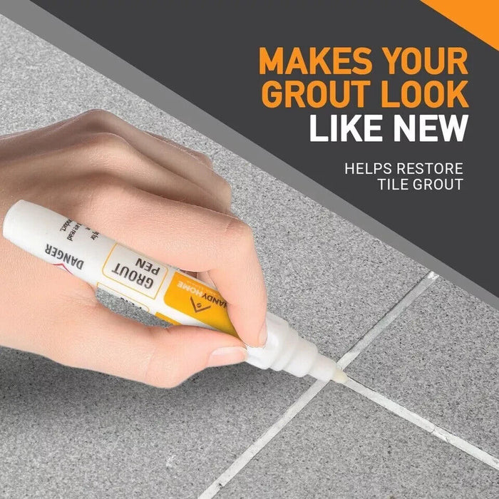 1 White Tile Grout Pen Kitchen Bathroom Waterproof Marker Revives Anti Mould