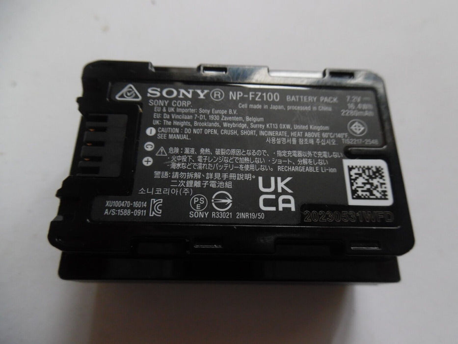 Sony NP-FZ100 Battery Pack Genuine Z-Series Mirrorless DSLR A7 A7R A7S