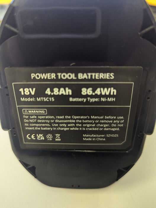 MTSC15 Spare Battery 18V 4.8Ah 86.4Wh Li-ion Battery Type: Ni-MH
