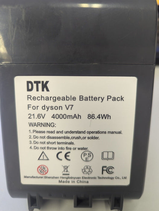 DTK 4000mAh 21.6V Replacement Battery for Dyson Vacuum Cleaner V7 Series!