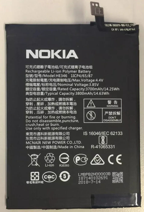Original NOKIA 7 Plus Battery HE346 Battery 3800mAh USED