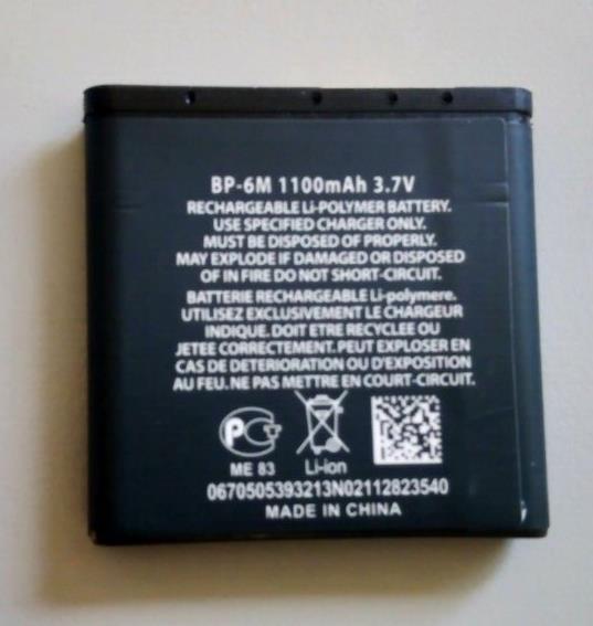 FOR NOKIA BP-6M Battery For models 6233 6280 6288 9300 N73 N93