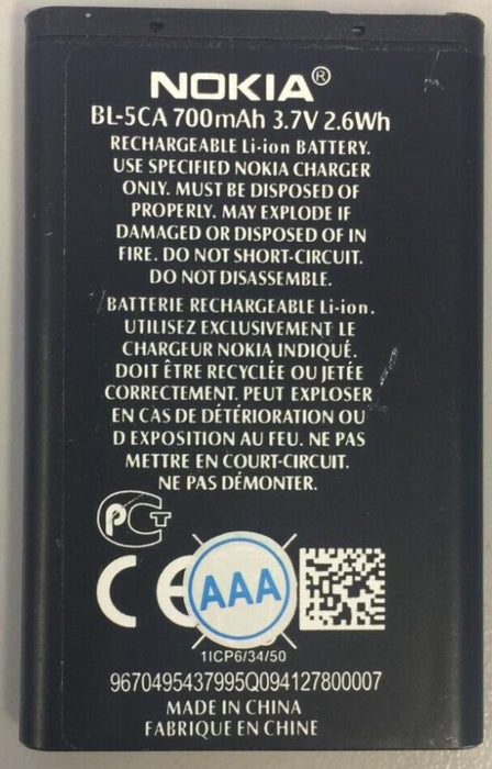 Genuine Nokia Battery BL-5CA / BL5C for 1110 1112 1200 1208 1209 1650 1680