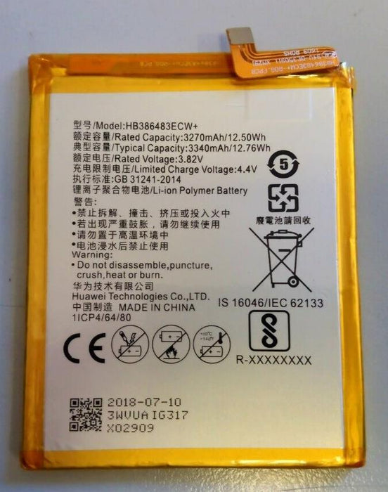 Replacement For Huawei HB386483ECW+ Battery 3270mAh 3.82V