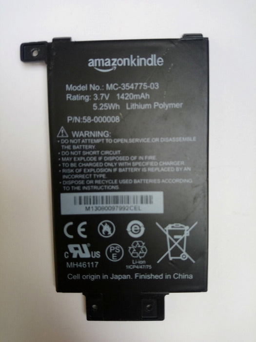BATTERY 1420mAh for Amazon Kindle 58-000008, MC-354775-03