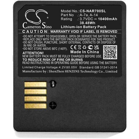 BATTERY FOR NETGEAR ARLO PRO 4 A-14, A-7A 3.7V LI-ION 10400MAH / 38.48WH