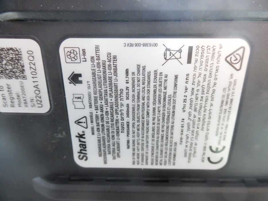 Genuine SHARK Vacuum Battery XBAT200 Compatible With IF250 260 200 130 - Used
