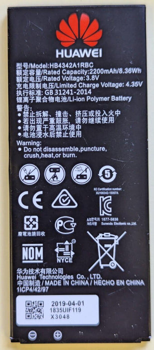 Genuine   HB4342A1RBCHuawei Battery for Honor 4a Ascend 3,8V 2200mAh