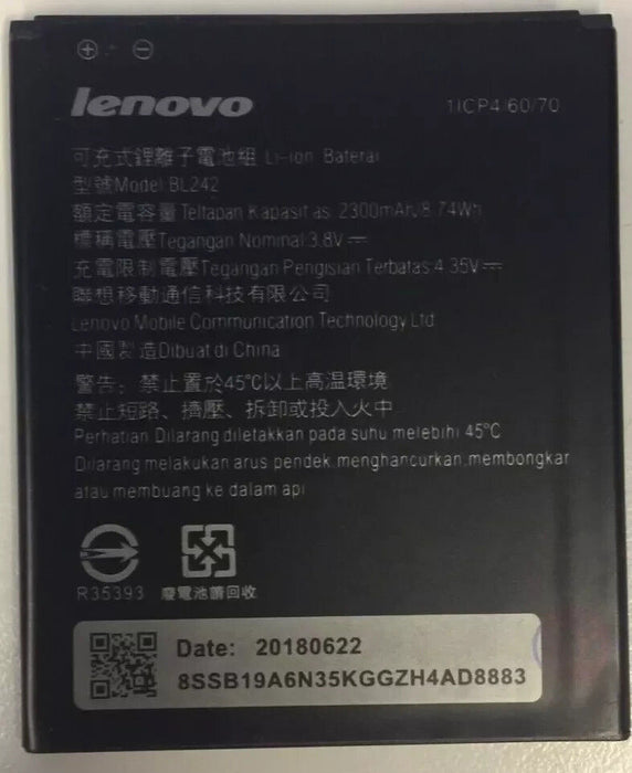Genuine LENOVO BL242 Battery For Lenovo K3 K30-T K30-W K30E A6000 3.8V 2300mAh