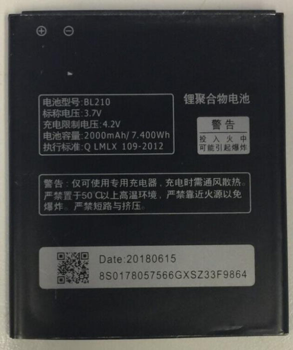 Battery for Lenovo A656 A658T A750e BL210 2000mAh Used