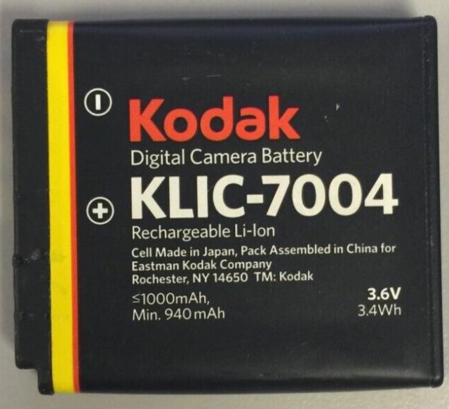 Genuine Kodak KLIC-7004 Digital Camera Battery For  ZX3 M1033 M1093 M2008 V1073