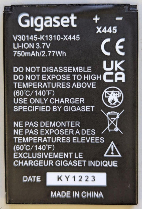 Original Battery Gigaset SL450 SL 350 400 78 H V30145-K1310-X445 Li - Ion 3,7V