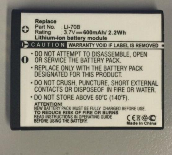 Replacement Olympus Li-70B Battery 600mAh