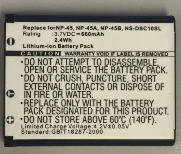 Battery for Fuji / Fujifilm NP-45A NP-45 660mAh