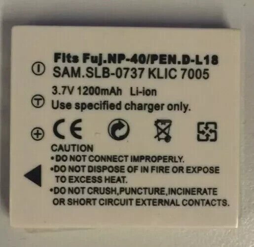 Replacement Battery for Fujifilm NP-40 1200mAh