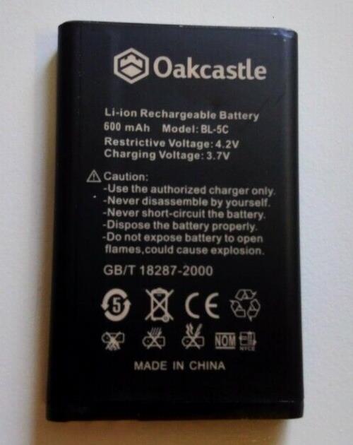 Used Oakcastle BL-5C battery For Nokia 1112 1208 1600 2610 2600 n70 n71