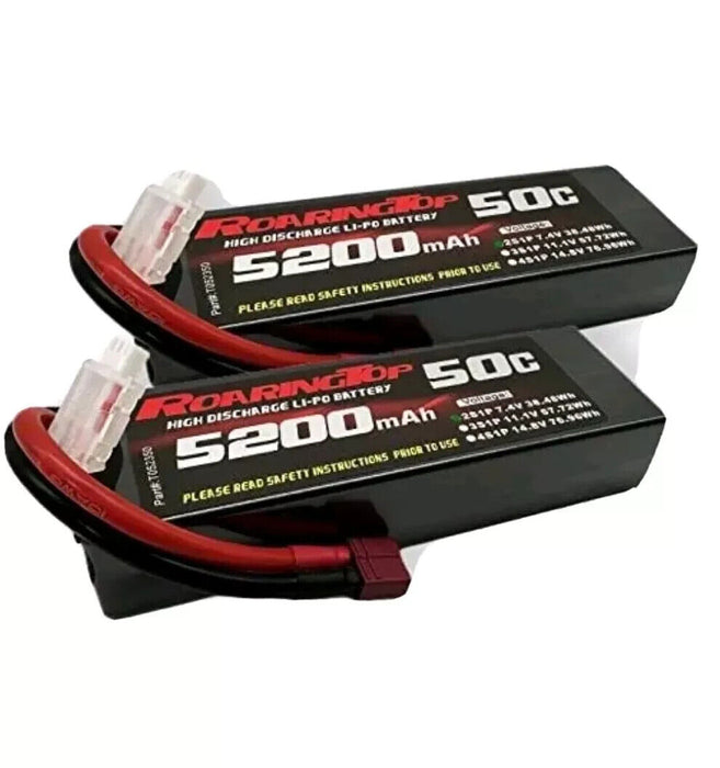 RoaringTop 2S Lipo Battery 7.4V 5200mAh 50C RC Lipo Battery with Deans Connector