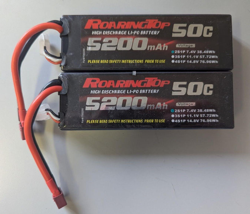 RoaringTop 2S Lipo Battery 7.4V 5200mAh 50C RC Lipo Battery with Deans Connector