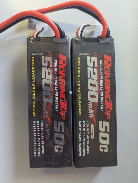 RoaringTop 2S Lipo Battery 7.4V 5200mAh 50C RC Lipo Battery with Deans Connector