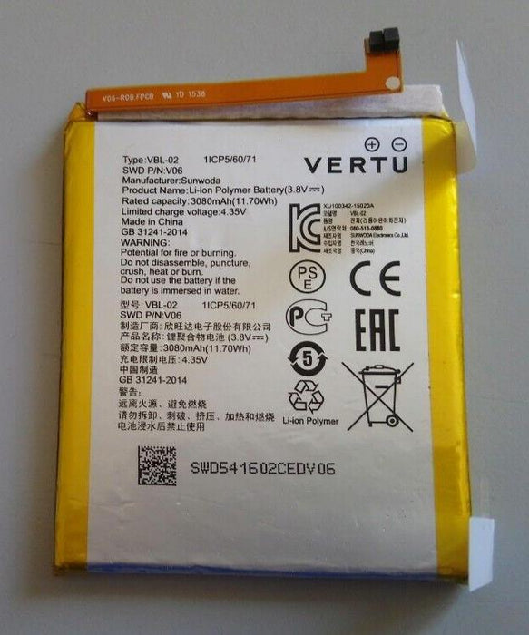 VBL-02 New Genuine 3080mAh 3.8V Battery for VERTU Signature Touch 2015 V06