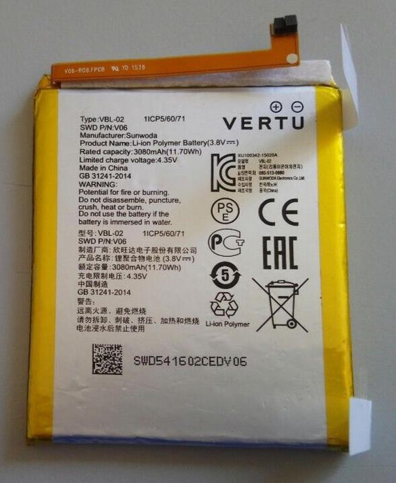 VBL-02 New Genuine 3080mAh 3.8V Battery for VERTU Signature Touch 2015 V06