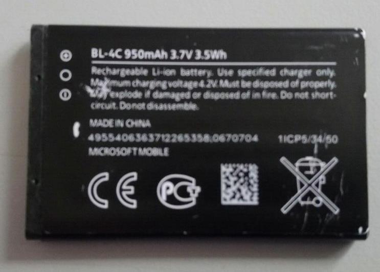 Used Nokia BL-4C 950mAh BATTERY 6300 2650 2652 3500 5100 6100