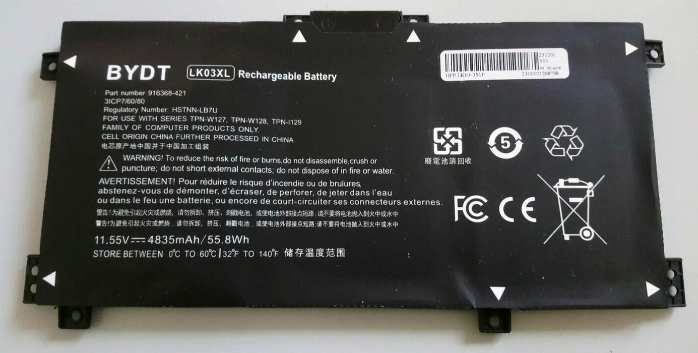 BYDT New LK03XL Replacement Battery For HP ENVY X360
