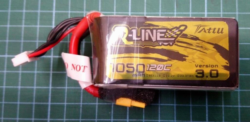 Tattu R-Line Version 3.0 1050mAh 22.2V 120C 6S Lipo Battery Pack w/ XT60 Plug