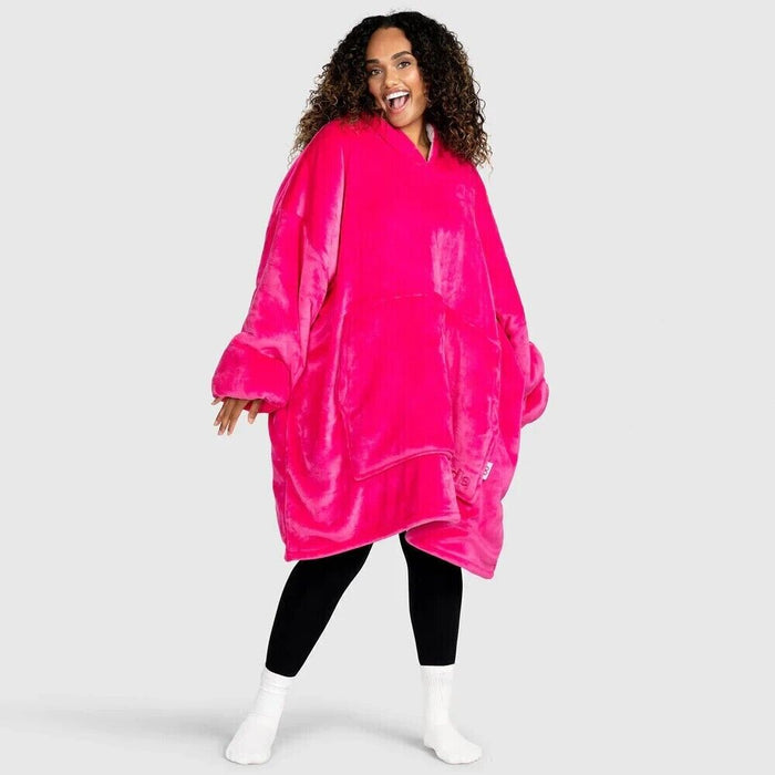 The Oodie Blanket Hoodie: Wearable Blanket - Bright Pink - Adult